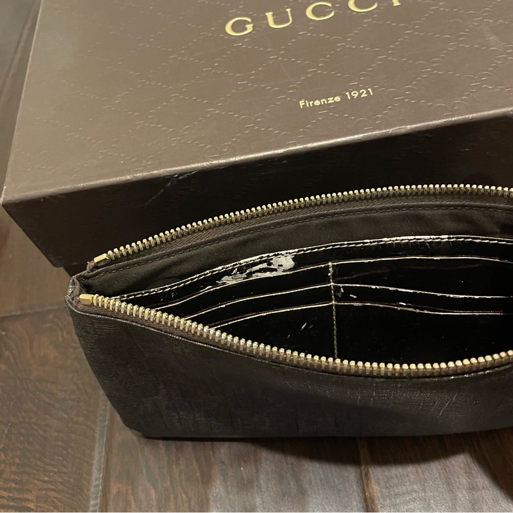 Authentic Gucci Bronze Coated Monogram Clutch - Picture 6 of 6
